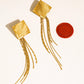 Cancale 18K Gold Non-Tarnish Geometric Tassel Drop Earrings