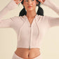 Slim Fit Zip Up Knit Sweater Hoodie