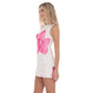 Floral High Neck Dress in White