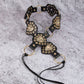 Intricate Heart Faux Leather Panels Chain Belt