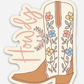 Howdy Boot Cowgirl Sticker