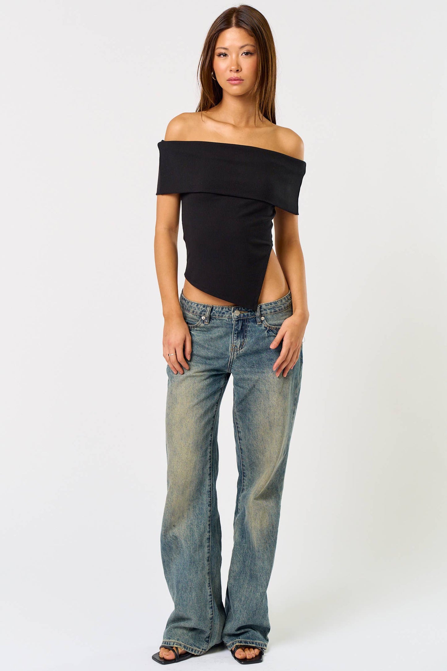 Aly Asymmetrical Off Shoulder Top