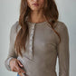 Long Sleeve Half Button Up Top