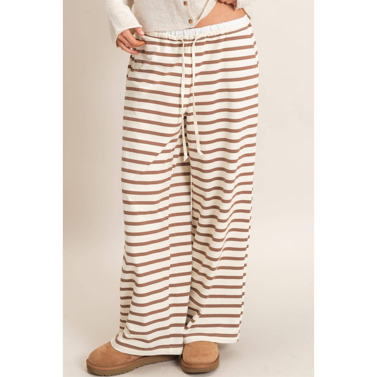 Striped Wide-Leg Pants