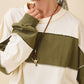 Contrast Panel Long Sleeve Slouchy