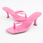Square Toe Thong Strap Kitten Heel