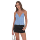 Pleated Babydoll Top in Light Blue