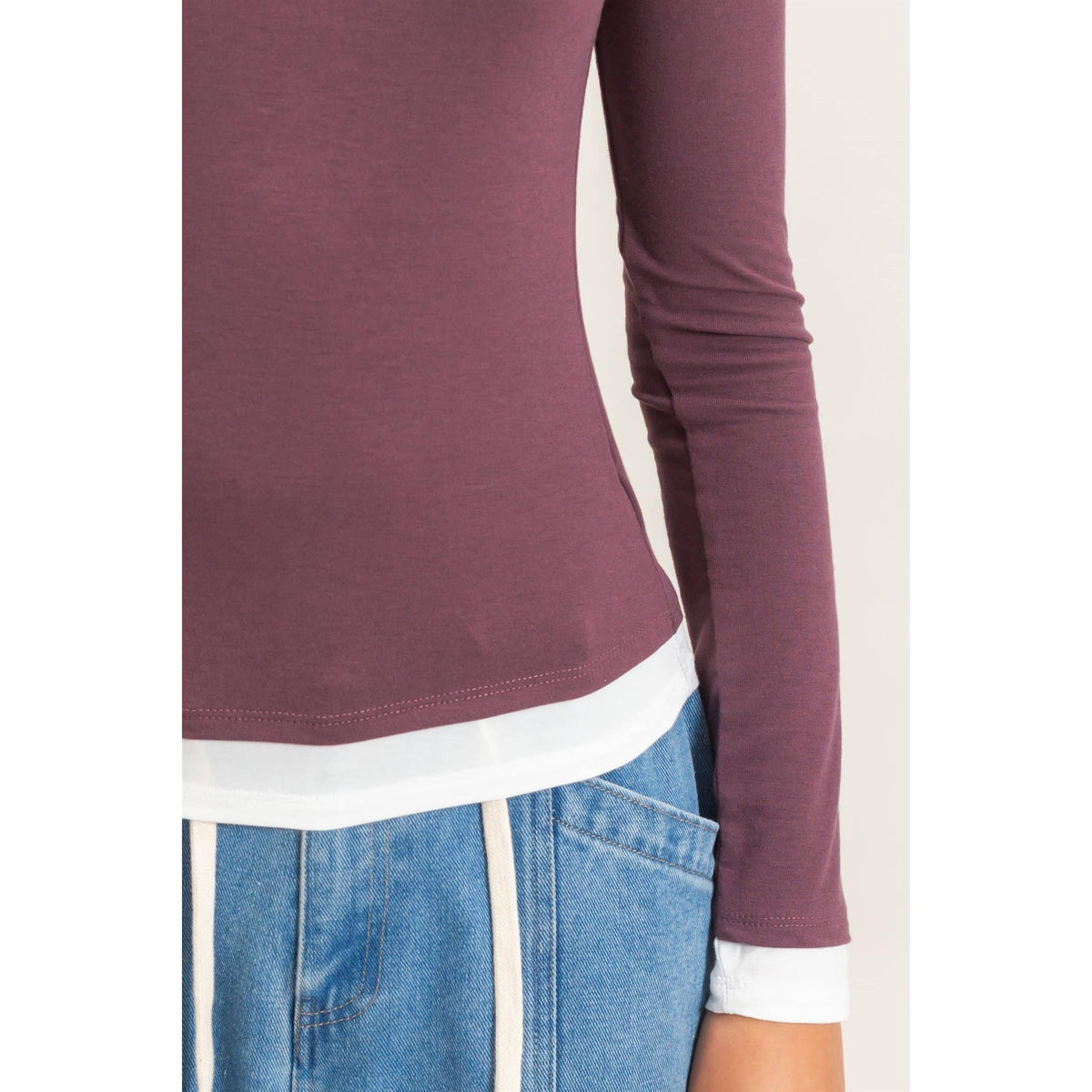 Layered Effect Long Sleeve Top