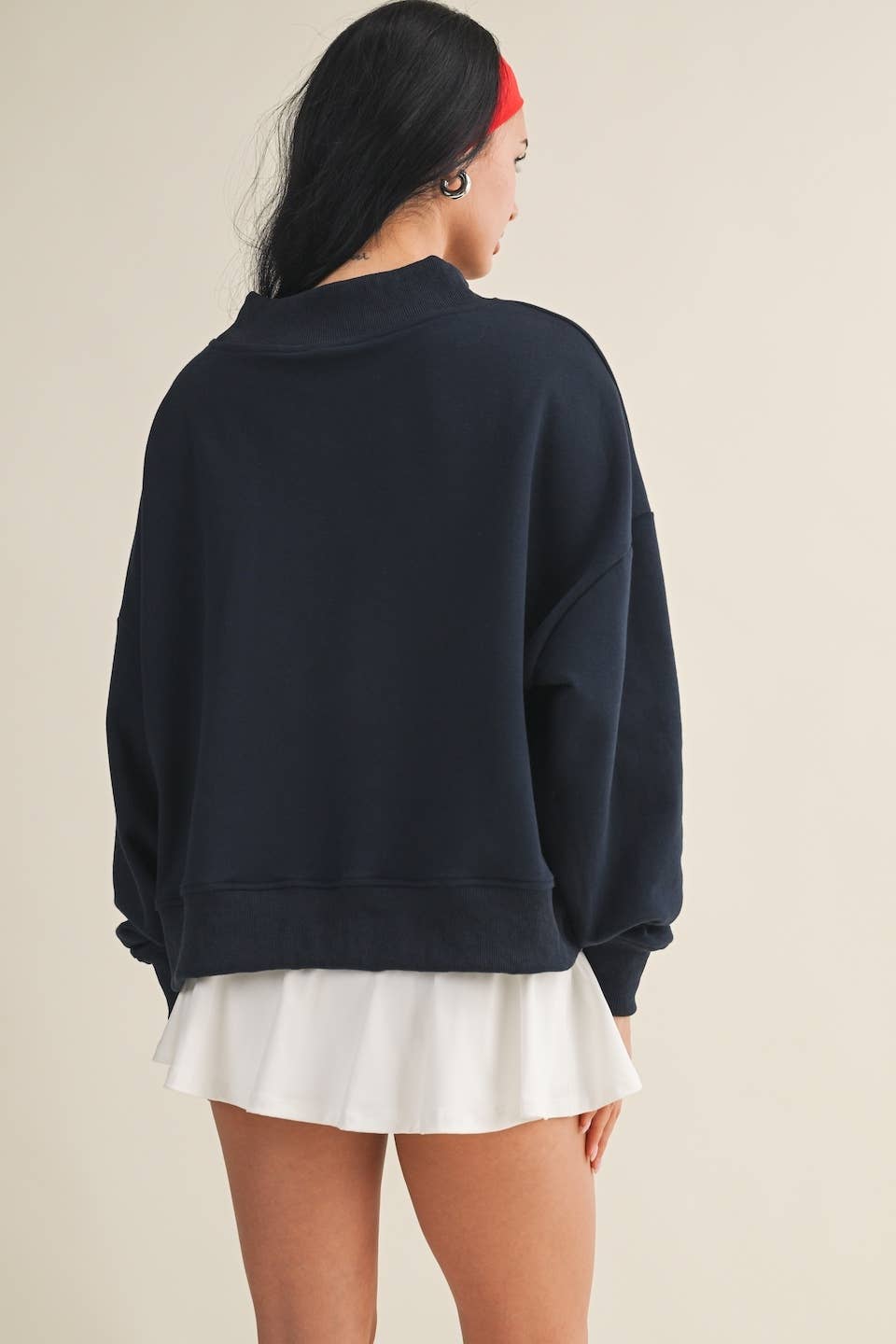 Salty Oversized Mock Neck Sweatshirt