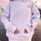Pearl Grey Hibiscus Flowers Hoodie