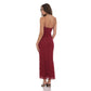 Lace Contour Maxi Dress in Red