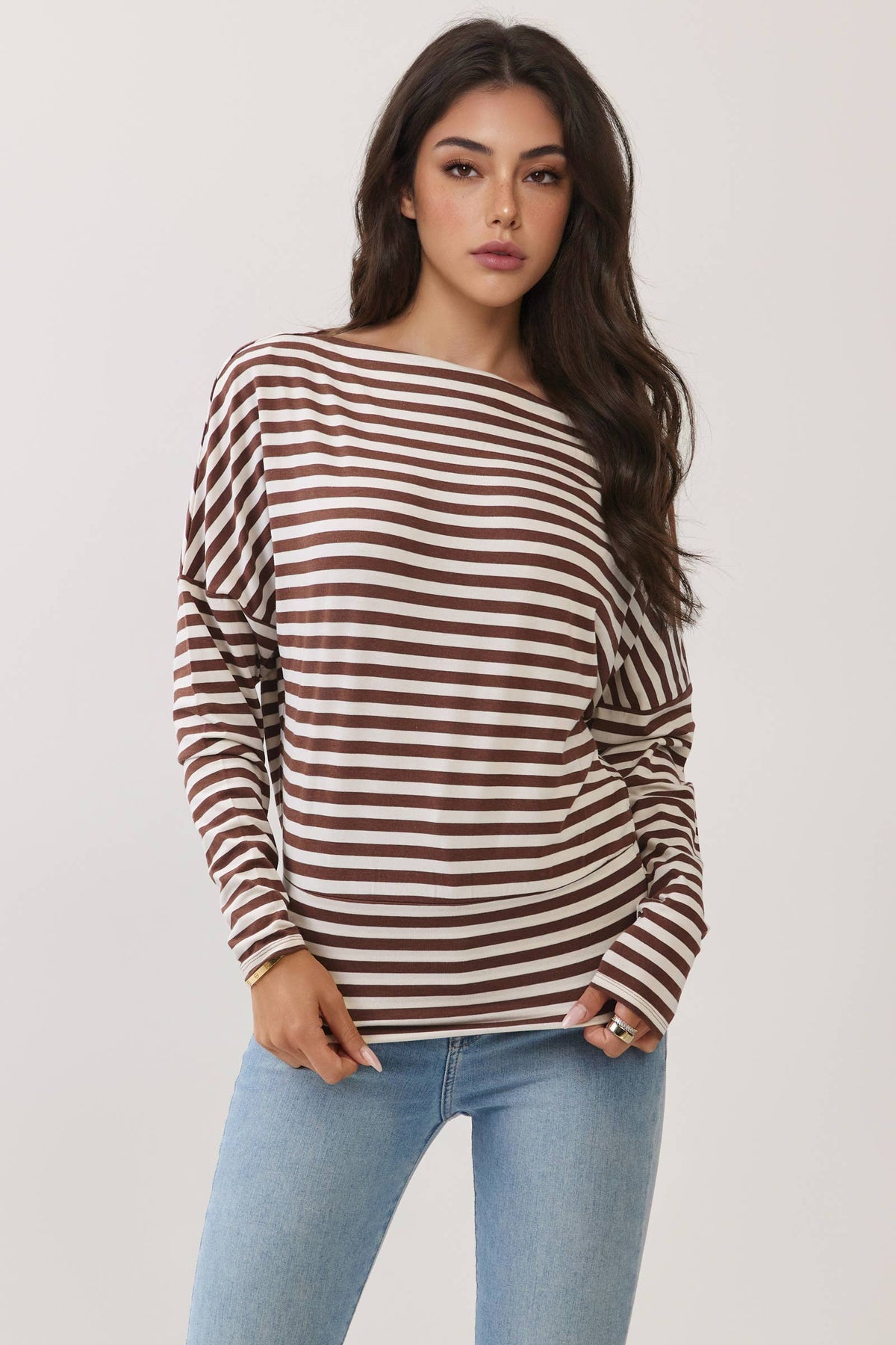 Off The Shoulder Stripe Top