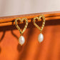 Laura 18K Non-Tarnish Classic Heart Pearl Earring
