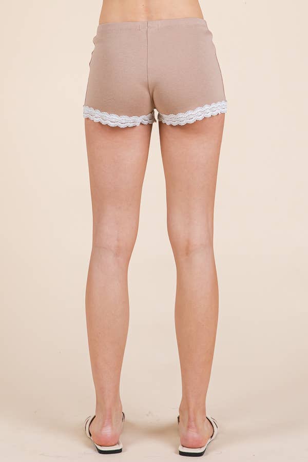 Lace Trim Mini Shorts