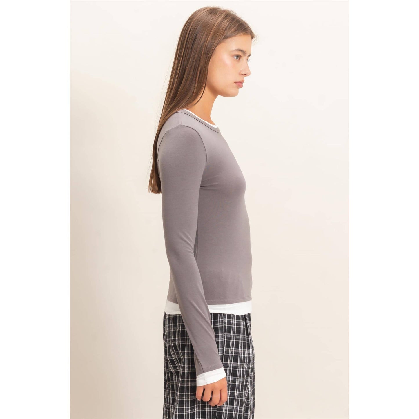 Layered Effect Long Sleeve Top