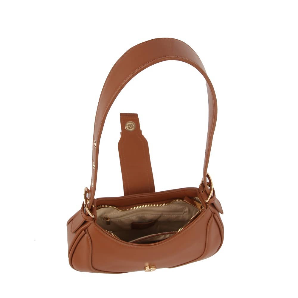 Buckle Crescent Shoulder Bag