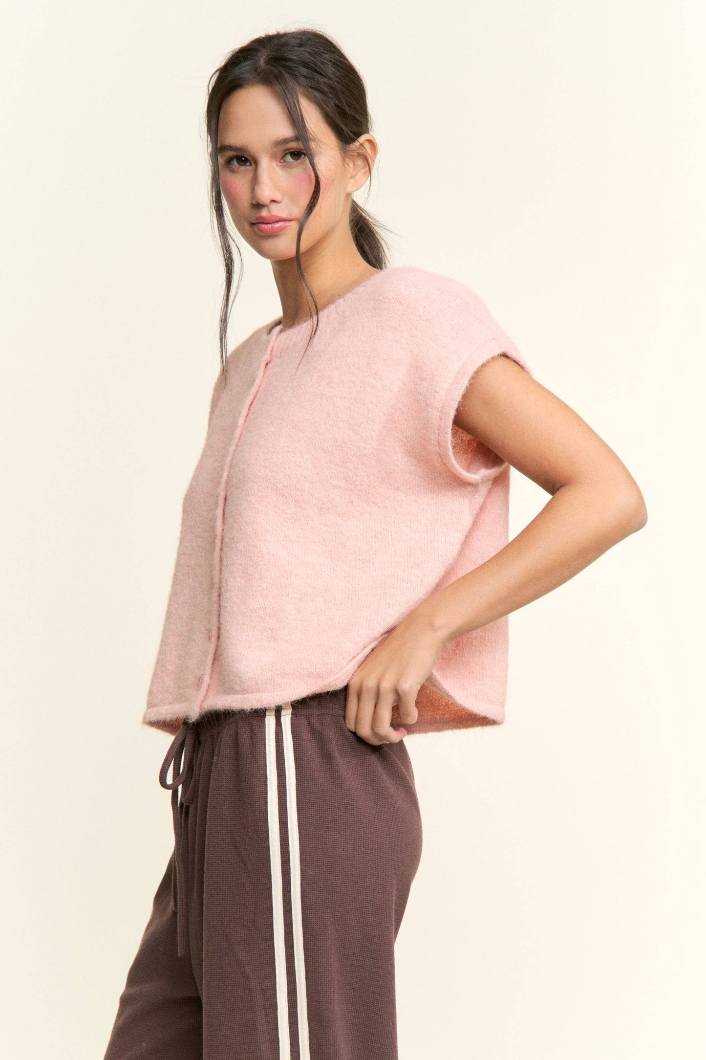 Soft Button-Front Knit Top