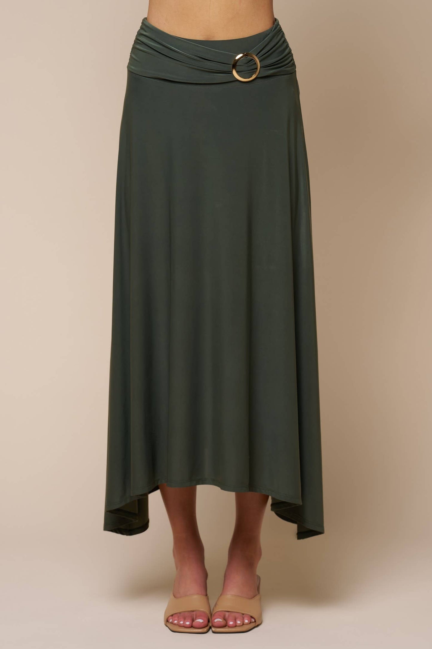 Golden Buckle Maxi Skirt