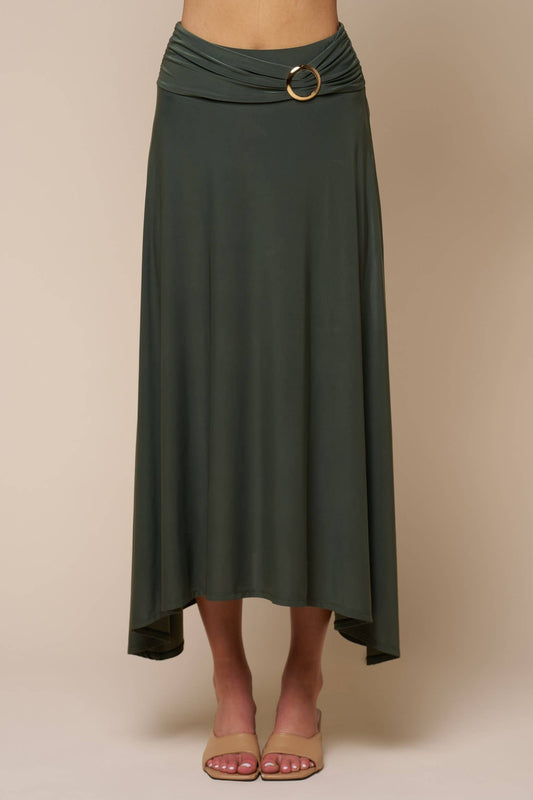 Golden Buckle Maxi Skirt