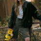 Pleather Oversized Bomber jacket