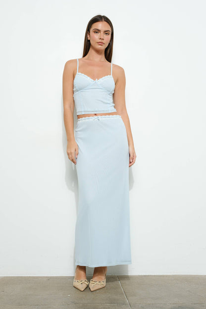 Lace Trim Mesh Cami