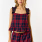 Plaid  Ruffle Top