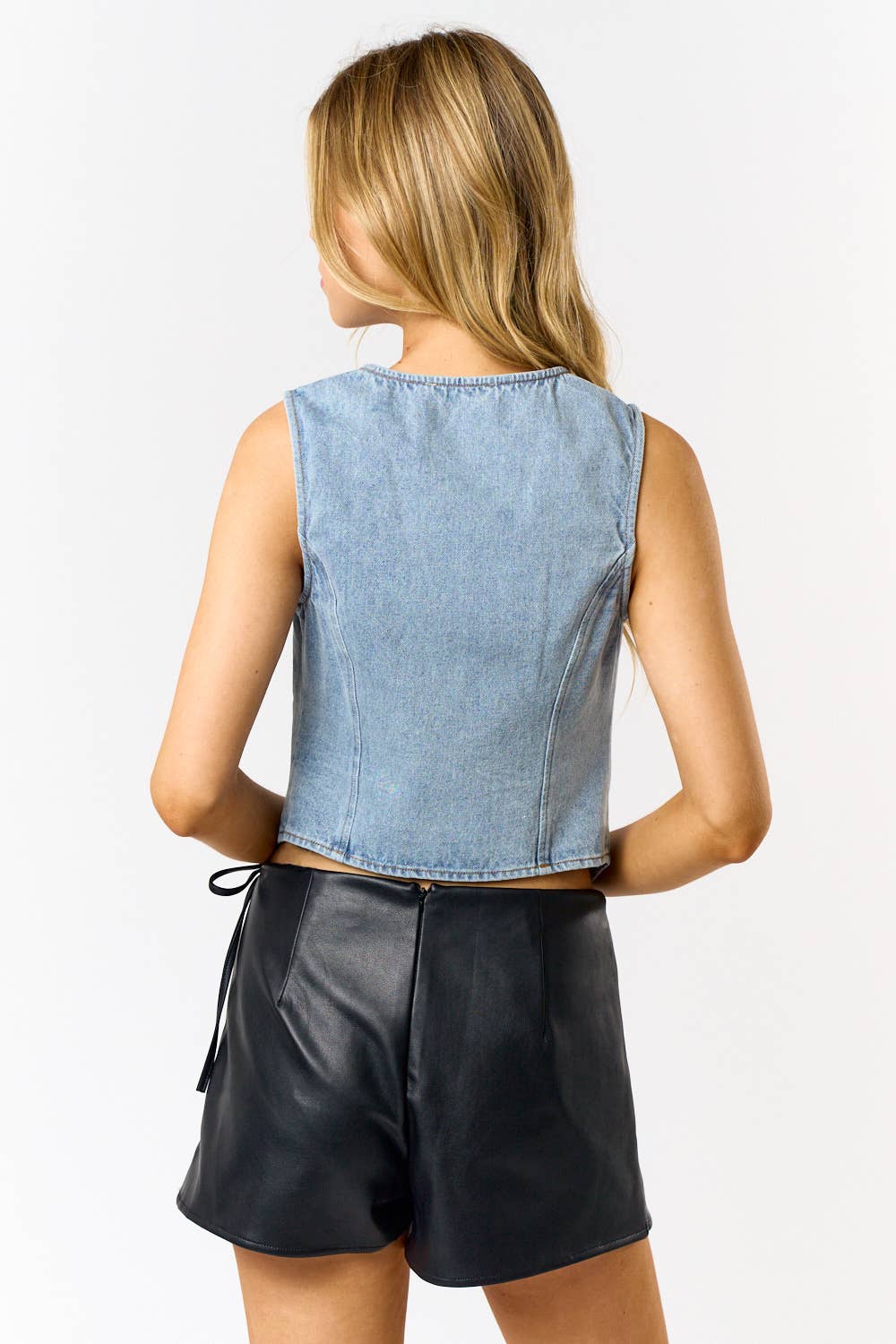 Denim Tie Vest