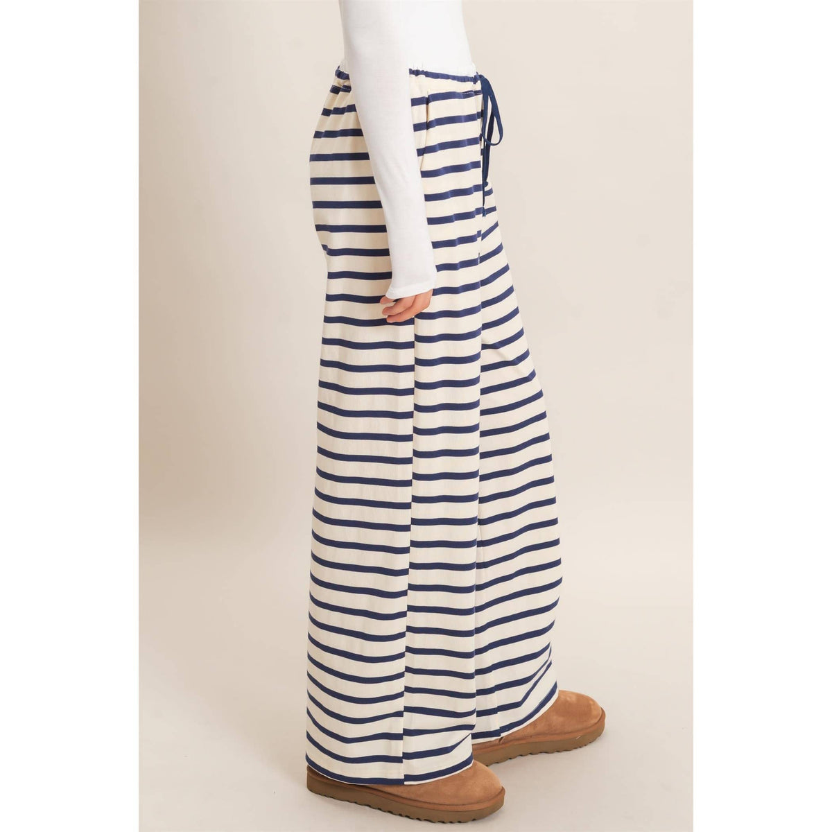 Striped Wide-Leg Pants