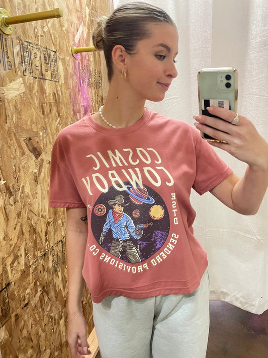 Cosmic Cowboy Women's Crop Tee