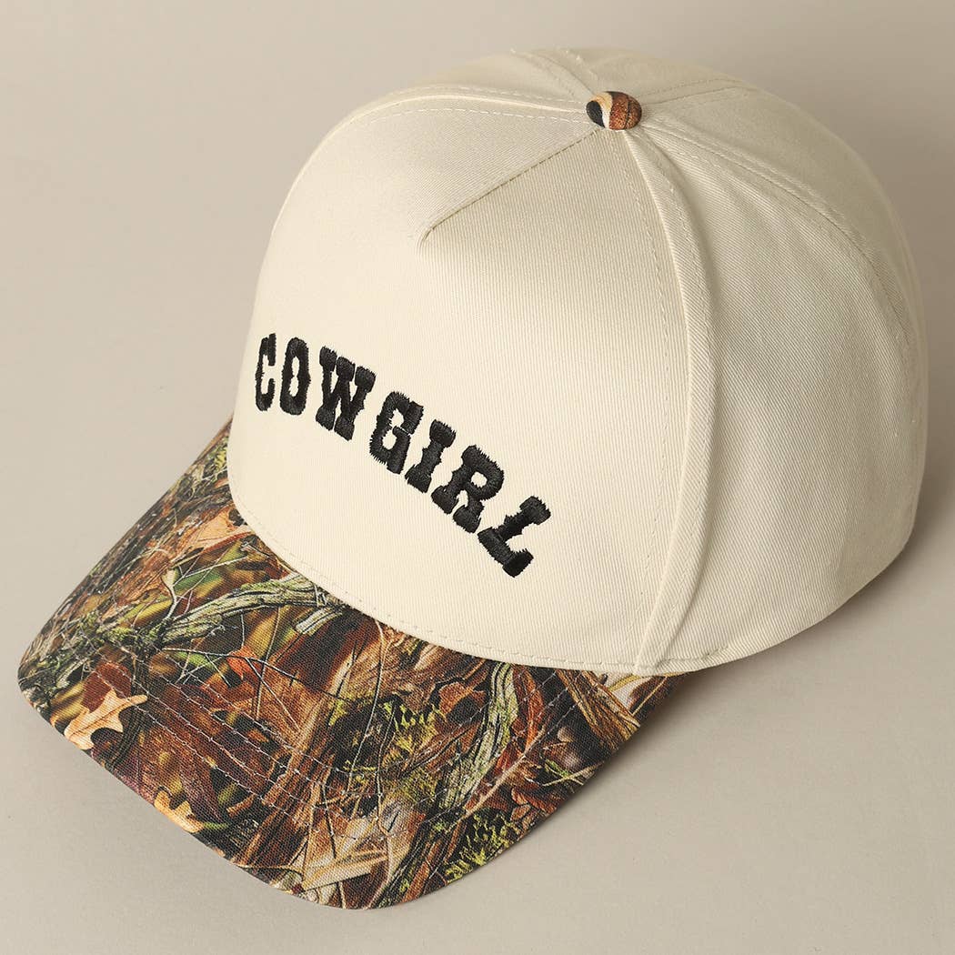 COWGIRL Embroidery Camo Two-Tone Cap