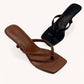Square Toe Thong Strap Kitten Heel