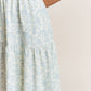Empire Neck Line Floral Tiered Maxi Dress
