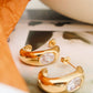 Aliénor 18K Gold Non-Tarnish CZ Classic C Hoop Earring
