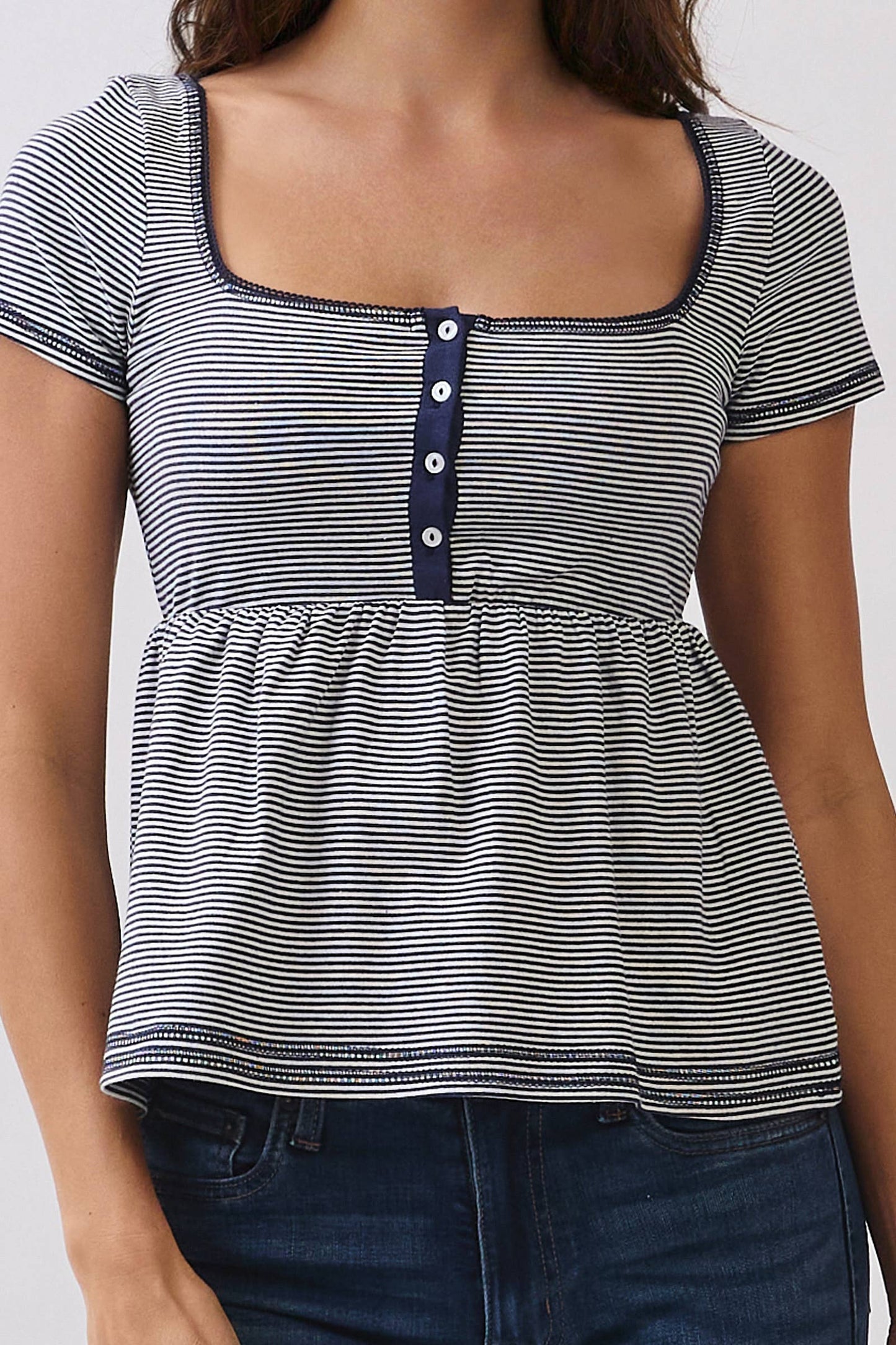 Stripe Babydoll Top