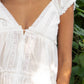 V-Neck Boho Lace Trim Puff Sleeves Babydoll Top