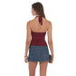 Sunny Two Piece Top Set in Maroon