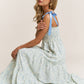 Empire Neck Line Floral Tiered Maxi Dress