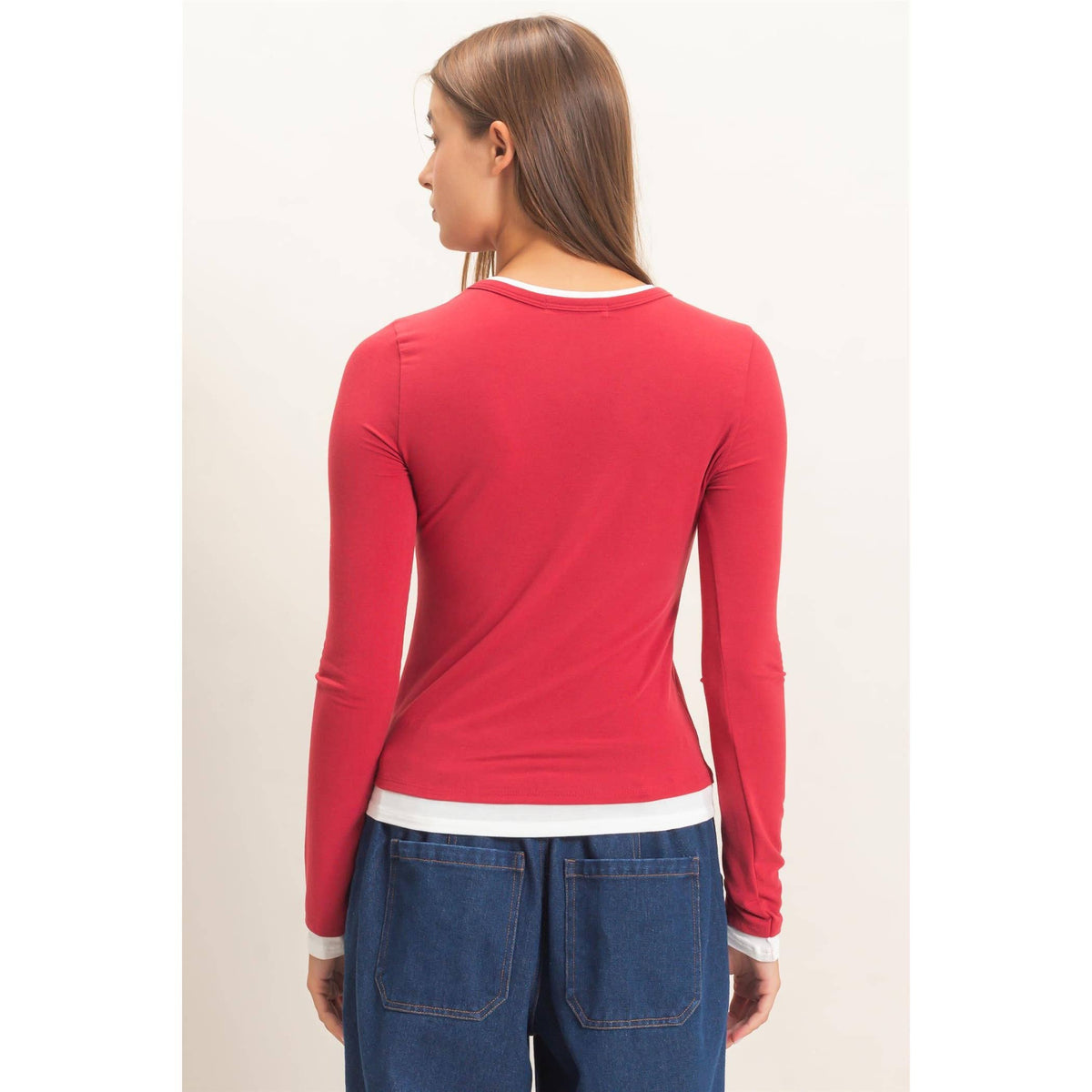 Layered Effect Long Sleeve Top