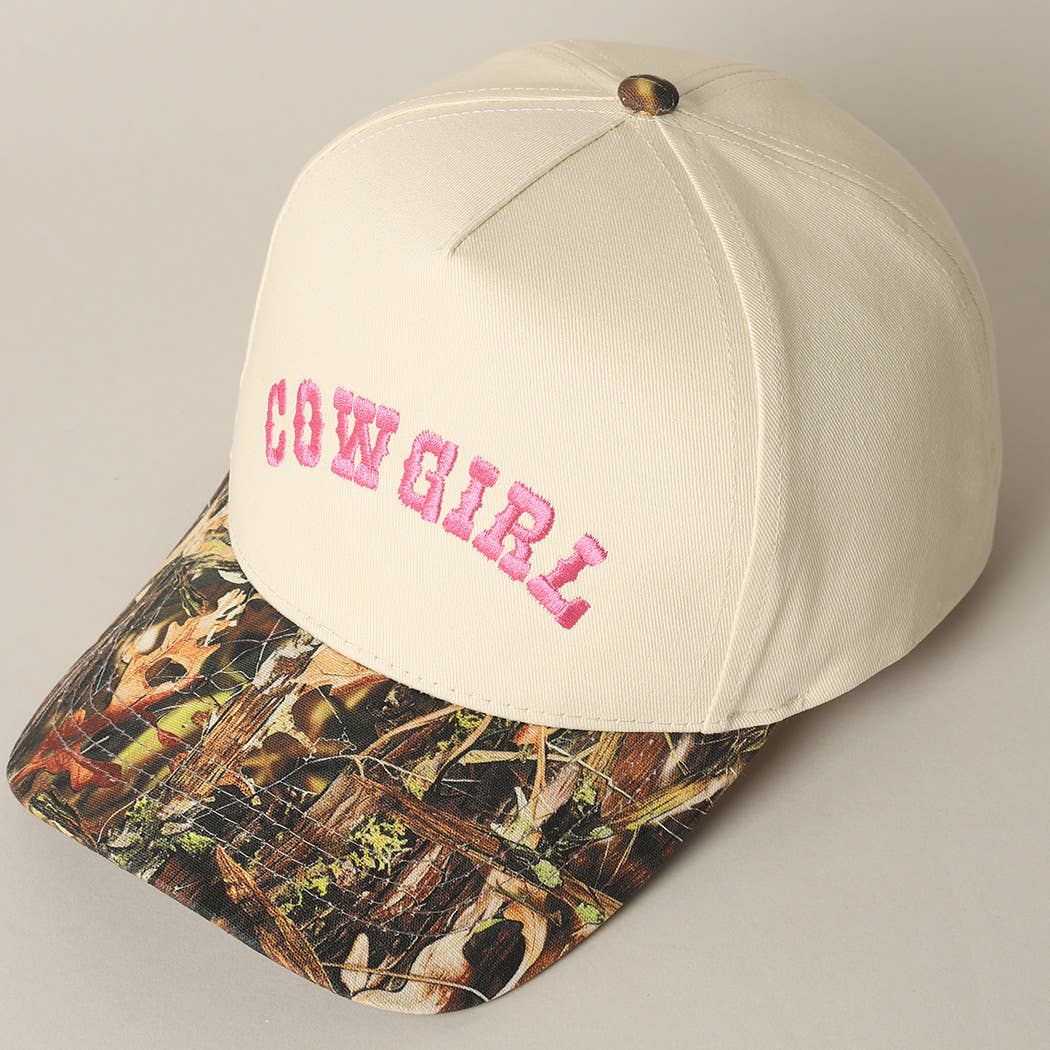 COWGIRL Embroidery Camo Two-Tone Cap