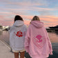 Pearl Grey Hibiscus Flowers Hoodie