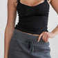 Solid Knit Cropped Cami Top