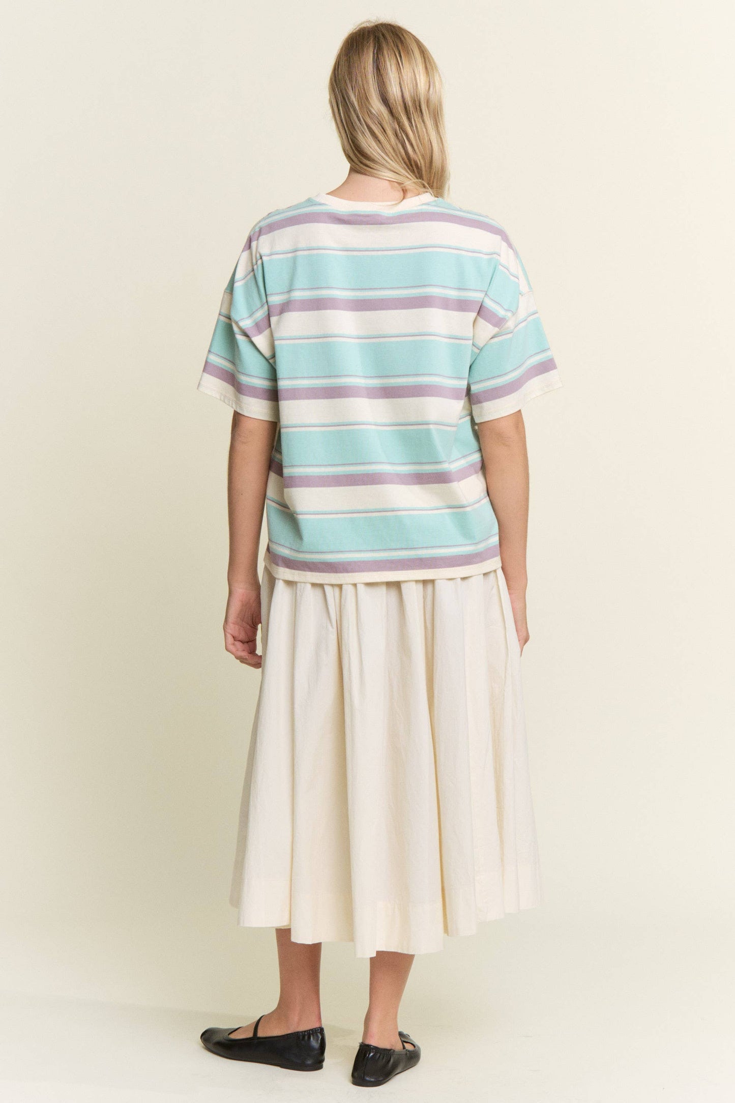 Stripe Oversized Short Sleeve Top