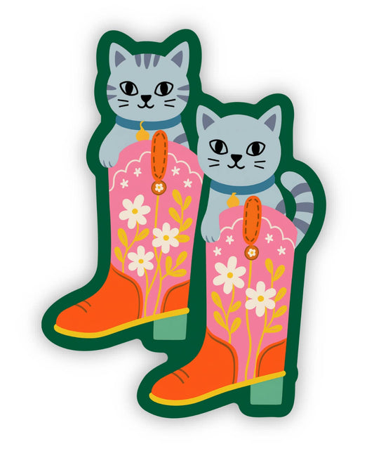 Cowboy Boot Cats Sticker – Western Cat Vinyl Sticker