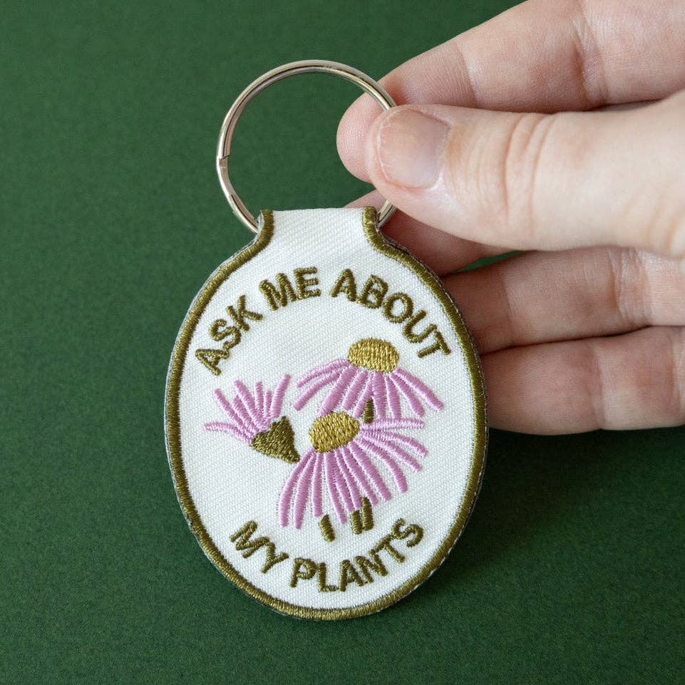 Plant Embroidered Keychain