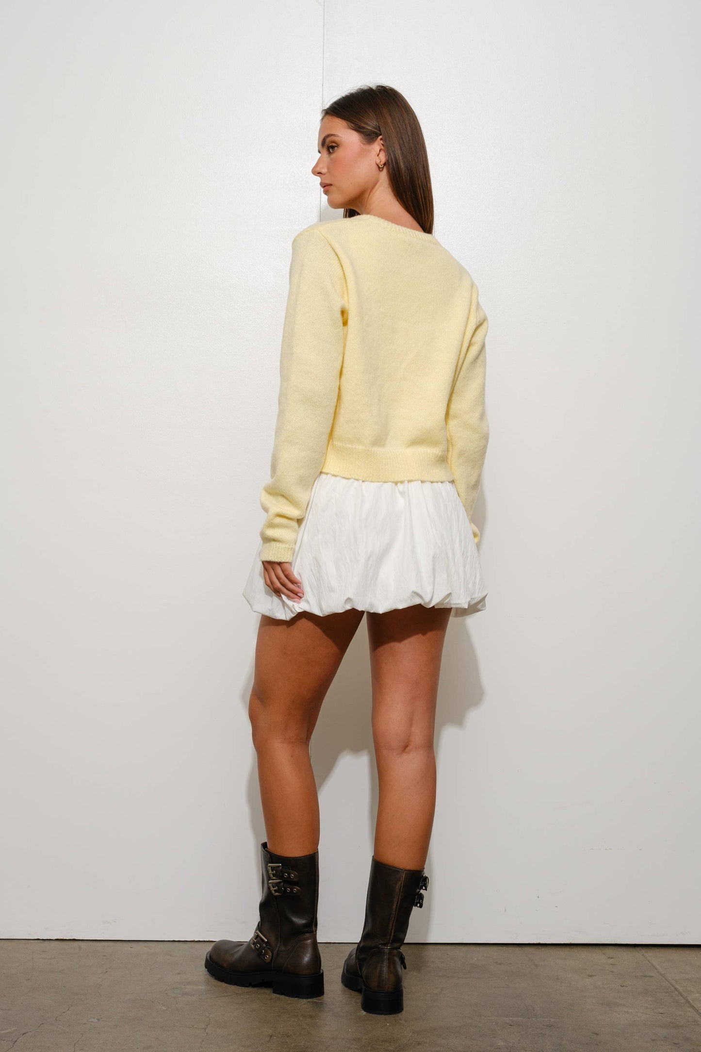 Yellow basic Cardigan