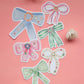 Pink layered rhinestone bow vinyl sticker