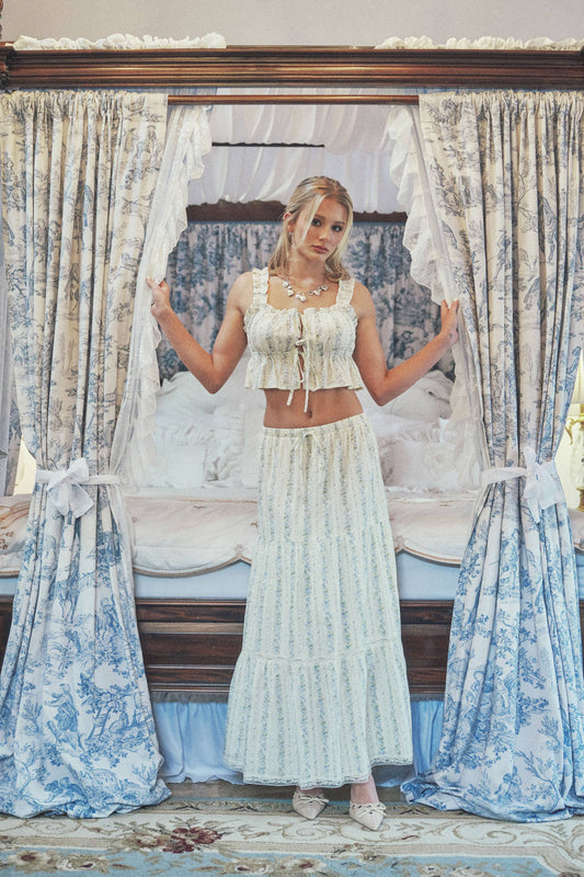 Cream Cottage maxi Skirt