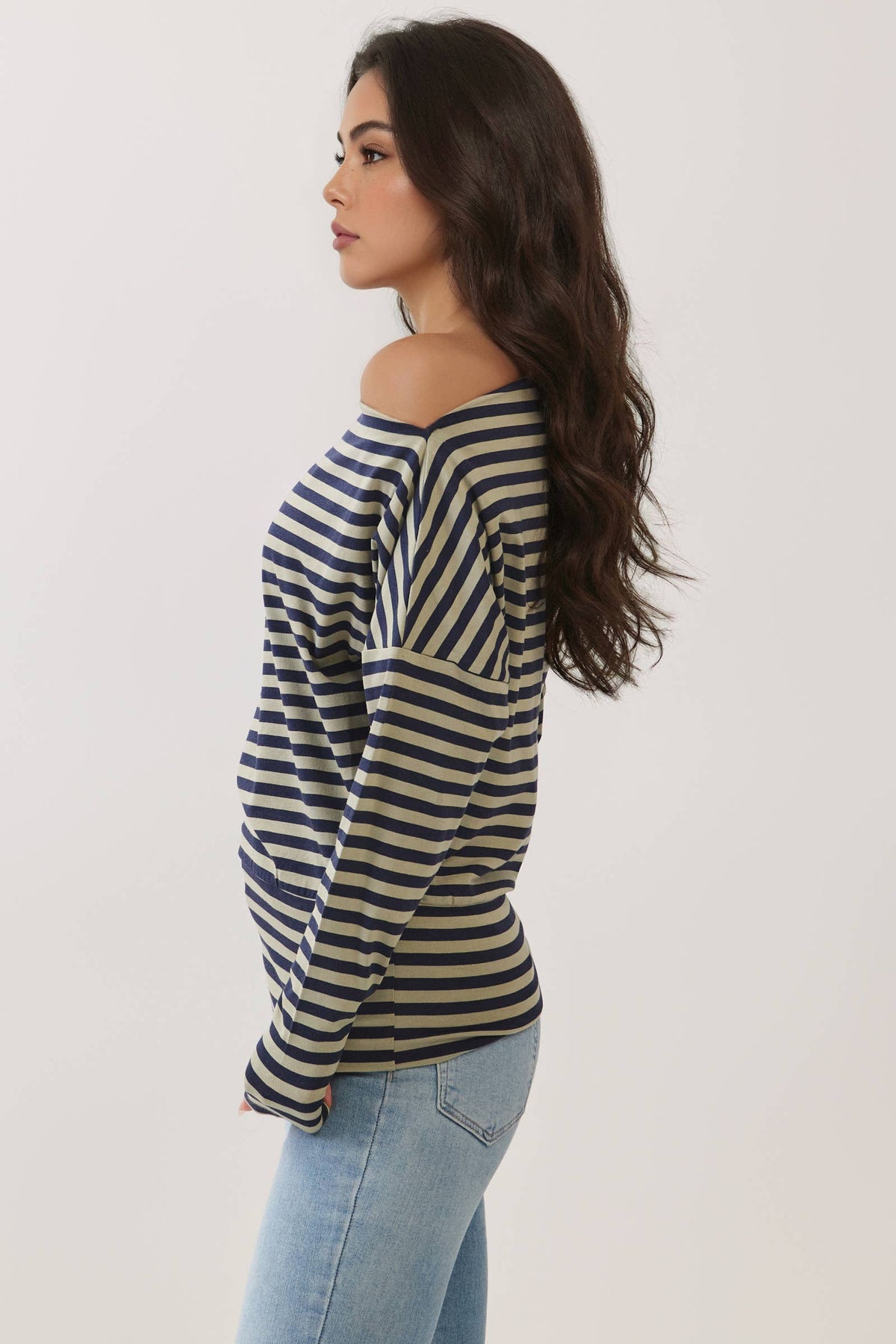 Off The Shoulder Stripe Top