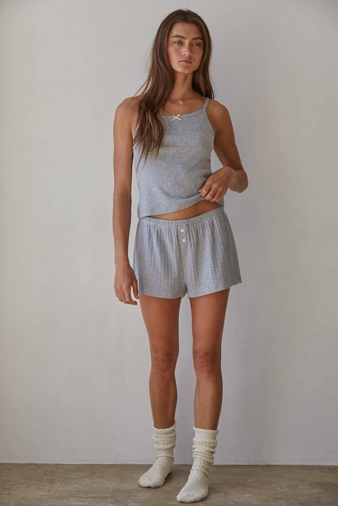 Knit Pointelle Ribbed Cami