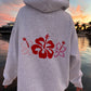 Pearl Grey Hibiscus Flowers Hoodie
